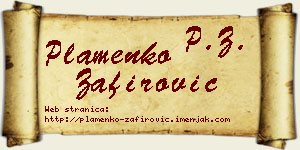 Plamenko Zafirović vizit kartica